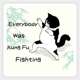 Kung Fu Fighting Cat Tee Magnet